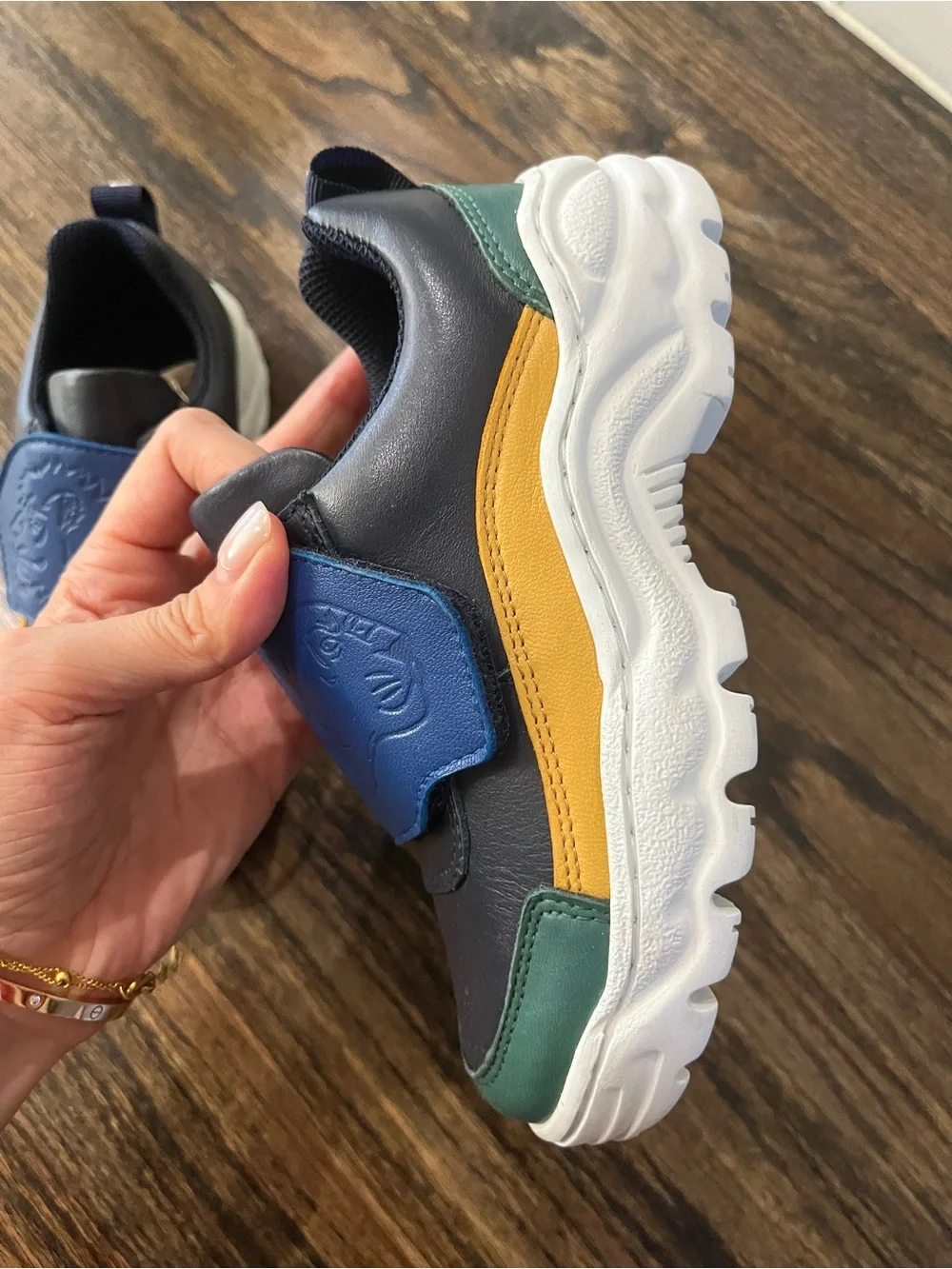 Kenzo Kids Navy, Blue and Green Velcro Sneakers
